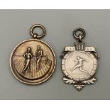 Two Vintage Medals - Boxing (silver hallmark) and Football.