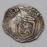 A 1/8 Thistle Merk Silver Hammered Coin. James VI. Circa 1601-1603. 0.8g. Please see photos for