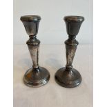 Vintage pair of SILVER CANDLESTICKS with hallmark showing Millington?s of Birmingham.Lovely