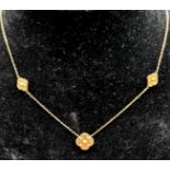 An 18K Yellow Gold Van Cleef and Arpels Style Necklace. 46cm