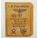 An Excellent condition WW2 German Panzerdivision Passbook with date stamp 1943