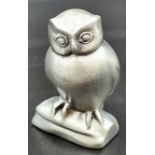 Vintage Selangor pewter owl figurine, stands 5cm in height, total weight 112 grams