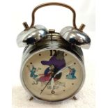 A Peter Pan Double Bell Alarm Clock. In working order.