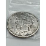 SILVERS USA Liberty dollar 1922 in very fine condition , could use a really good clean.