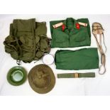 Vietnam War Era North Vietnamese Soldiers Back Pack containing an Infantry tunic & trousers, belt,