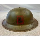 WW2 British Mk II B.E.F Helmet with insignia of the 56th Infantry Division (Dick Whittington?s Cat)