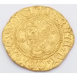 An Extremely Rare Gold Henry VI (1422-1461) Quarter Noble Hammered Coin. Good definition but