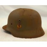 WW2 German Hitler Youth M35 Helmet with Battle Damage. No Liner.
