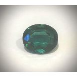 A 19ct Colombian Vivid Green Emerald. Oval cut with no visible marks or inclusions. 18 x 15 x