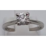 New Ladies Platinum and 0.5cts Diamond Solitaire Ring Size J. Diamond Details: 0.50 carats, Colour