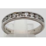 An 18K White Gold Diamond Half Eternity Ring. 0.50ct. Size L. 4.1g.
