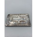SILVER card case with ?CESA 1882? to front and Gothic detail on reverse. Full UK hallmark. 9 cm x