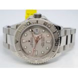 Rolex Yacht-Master Perpetual Date Watch Platinum Bezel, 40mm face Year 2008. Come with box no