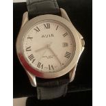 Gentlemans AVIA Quartz Wristwatch in Silver tone ,having large circular white face with sweeping