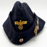 WW2 Kriegsmarine U-Boat Crew Side Cap with flotilla badge.