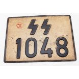 Waffen SS Number Plate.
