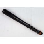 A Classic Victorian Era Mahogany Police Truncheon. 36cm length.