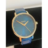 Ladies Nixon Kensington Quartz wristwatch in electric blue with matching electric blue patent