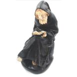 A HEAVY ANTIQUE FIGURE OF A MONK READING A BIBLE BY RILLY. 17cms tall 900gms