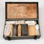 1943 Dated German First Aid Tin with war dated contents.