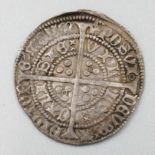 An Ancient Henry V Silver Hammered Groat Coin. Please see photos for conditions. A/F. 3.83g