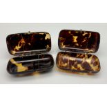 Two Similar Antique Tortoiseshell Small Cigarette Cases. Hinges and clasps work well. In good