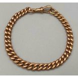 A 9K Rose Gold Graduated Link Bracelet. 17cm. 17.3g