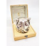 Rare Russian antique silver elephant drinking cup. Gilt interior. Pink sapphire eyes. Diameter: 6cm.