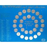 A FULL SET OF 1970 WORLD CUP COINS WITH A LISTING OF ALL THE SQUAD.