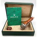 A Vintage Rolex 6144 Mechanical Watch. Leather strap. Stainless steel case - 32mm. Dial is