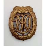 3rd Reich D.R.L Bronze Grade Sports Badge.