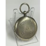 Antique silver hunter pocket watch Working , missing glass