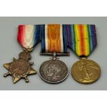 A 1914/15 STAR , BRITISH WAR MEDAL AND VICTORY MEDAL TRIO AWARDED TO SAPPER W KEEN OF THE ROYAL