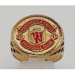 9K Yellow Gold Manchester United Emblem Ring 5.5g. Size S
