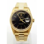 A gents, 18 K yellow gold ROLEX, oyster perpetual, Day Date, 1997 model in very good condition and