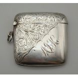An Antique Silver Vesta Case - Hallmarks for Chester 1906. Makers mark - Trevitt and sons. 5.5 x 5.