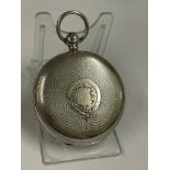 Antique silver full hunter Fusee pocket watch AF