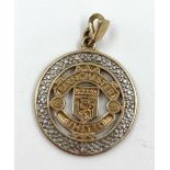 9K Yellow Gold Manchester United Emblem Pendant 3.6g