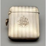An Antique Silver Vesta Case - Hallmarks for Birmingham 1911. Makers mark - Deakin and Francis.
