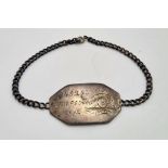 1906 Hallmarked Silver ID Bracelet for Gunner Pocock Royal Artillery