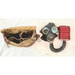 WW2 British Army Gas Mask & Case Dated 1941 complete with the demister cloth.