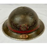 WW2 Auxiliary Fire Brigade Helmet. Numbered 38 for the Wimbledon region of London.