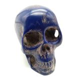 A Fascinating Early Hand-Carved Skull Made From Lapis Lazuli. Very good condition. 1077g. 13.5 x
