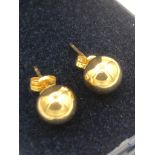 Pair of 9 carat GOLD large ball earrings. Condition as new.