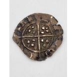 A Henry VI Silver Hammered Half Penny. Cross-pellet. 1454 - 1461. Heavily clipped. 0.36g. Please see