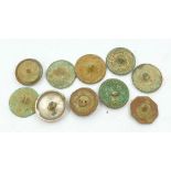 A Selection of Ten Antique Buttons. Please see photos for conditions. A/F.