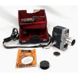 A BELL AND HOWELL 1960'S AUTOSET III 8MM ELECTRIC EYE CINE CAMERA. IN ORIGINAL CARRYCASE WITH