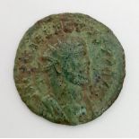 An Ancient Roman Allectus Bronze Quinarius Coin. 293-296AD.