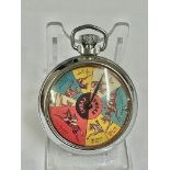 Vintage gaming pocket watch Working but no guarantees . Hour hand spins landing randomly on a