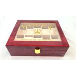 A Watch Display Case - Perfect for Rolex Watches. Plush interior with ten spaces - polished veneer